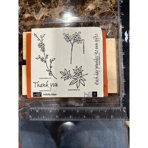 Rare Stampin Up! Artfully Asian Wood Mounted Rubber Stamp Set 2006 hard to find